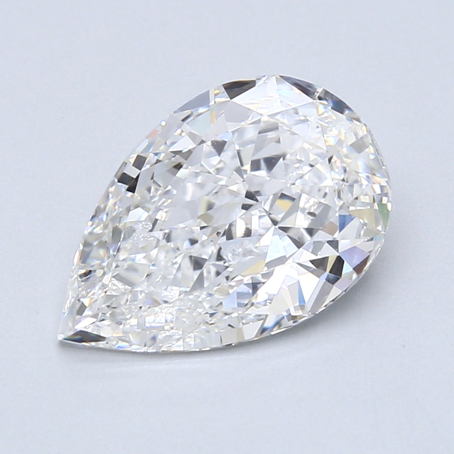 3.02 ct Pear Shape Natural Diamond : F / SI2